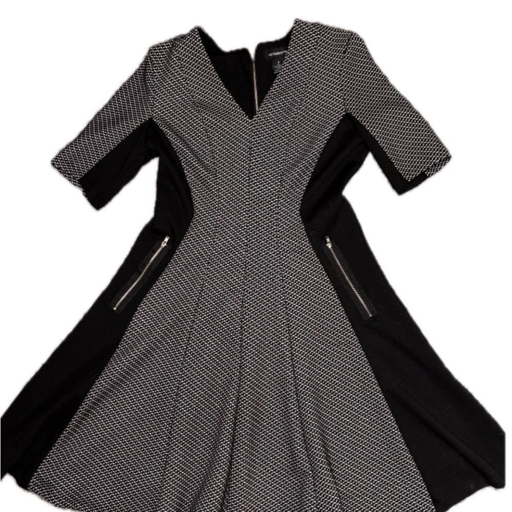 Liz Claiborne Black and Gray Long Sleeve Dress